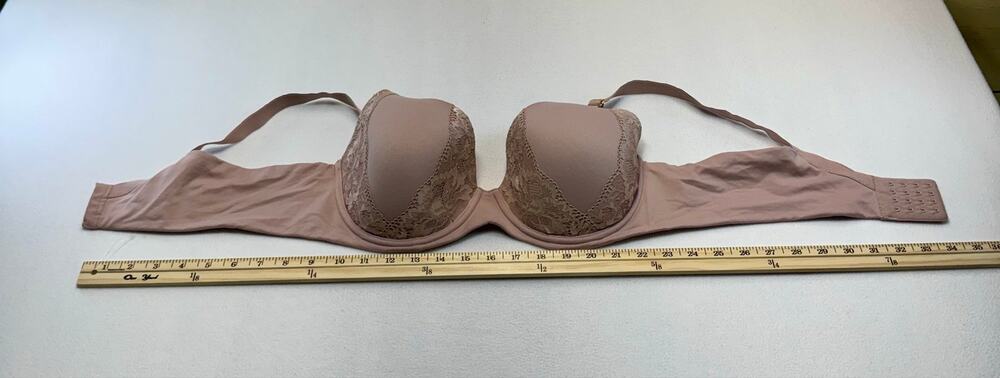 Soma bra embrace full coverage 42C nude/mauve lace trim gently used 0073a2